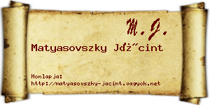 Matyasovszky Jácint névjegykártya